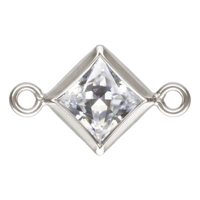 4.0mm White 3A CZ Square Bezel Connector SPAT