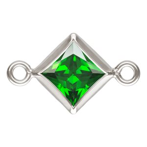 4.0mm Green 3A CZ Square Bezel Connector SPAT