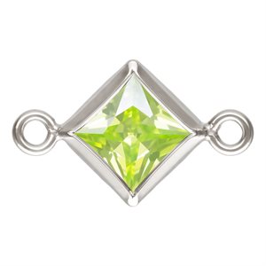 4.0mm Lime 3A CZ Square Bezel Connector SPAT