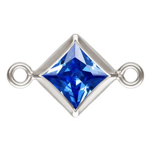 4.0mm Sapphire 3A CZ Square Bezel Connector SPAT