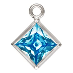 4.0mm Swiss Blue 3A CZ Square Bezel Drop SPAT