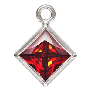4.0mm Garnet 3A CZ Square Bezel Drop SPAT