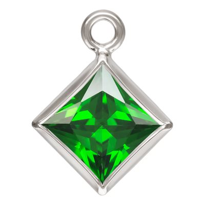 4.0mm Green 3A CZ Square Bezel Drop SPAT 4.0mm Green 3A CZ Square Bezel Drop SPAT