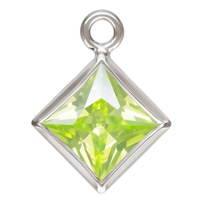 4.0mm Lime 3A CZ Square Bezel Drop SPAT 4.0mm Lime 3A CZ Square Bezel Drop SPAT