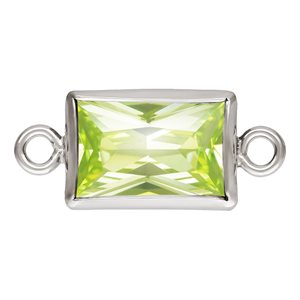 4.0x6.0mm Lime 3A CZ Rectangle Bezel Connector SPAT