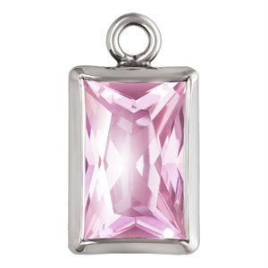 4.0x6.0mm Pink 3A CZ Rectangle Bezel Drop SPAT