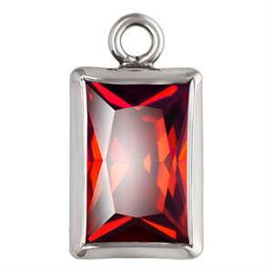 4.0x6.0mm Garnet 3A CZ Rectangle Bezel Drop SPAT