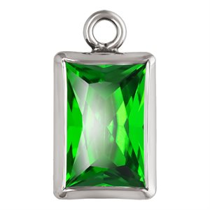 4.0x6.0mm Green 3A CZ Rectangle Bezel Drop SPAT