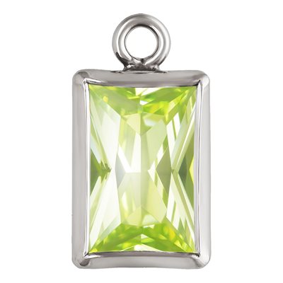 4.0x6.0mm Lime 3A CZ Rectangle Bezel Drop SPAT