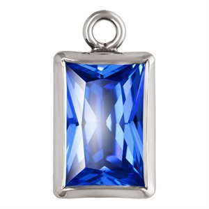 4.0x6.0mm Aqua Blue 3A CZ Rectangle Bezel Drop SPAT