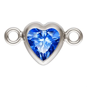 4.0mm Sapphire 3A CZ Horizontal Heart Bezel Connector SPAT