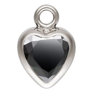 4.0mm Black 3A CZ Heart Bezel Drop SPAT