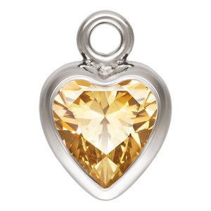 4.0mm Champagne 3A CZ Heart Bezel Drop SPAT