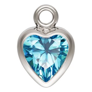 4.0mm Swiss Blue 3A CZ Heart Bezel Drop SPAT