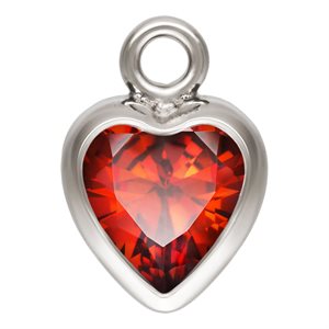 4.0mm Garnet 3A CZ Heart Bezel Drop SPAT