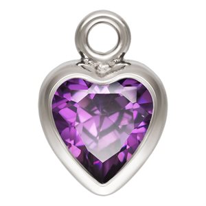 4.0mm Amethyst 3A CZ Heart Bezel Drop SPAT