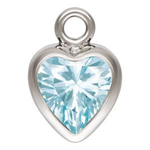 4.0mm Aquamarine 3A CZ Heart Bezel Drop SPAT
