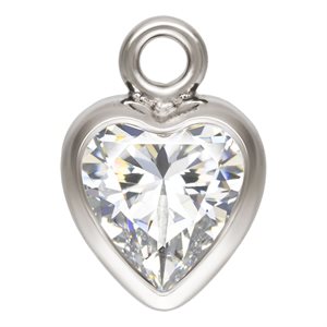 4.0mm White 3A CZ Heart Bezel Drop SPAT