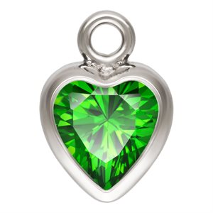 4.0mm Green 3A CZ Heart Bezel Drop SPAT