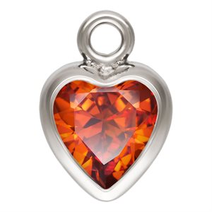 4.0mm Ruby 3A CZ Heart Bezel Drop SPAT