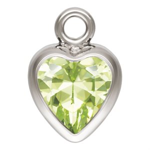 4.0mm Lime 3A CZ Heart Bezel Drop SPAT