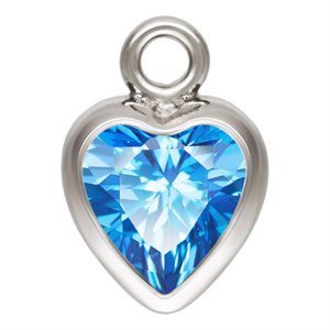 4.0mm Sapphire 3A CZ Heart Bezel Drop SPAT
