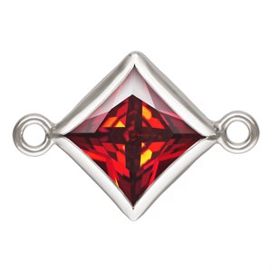 5.0mm Garnet 3A CZ Square Bezel Connector SPAT