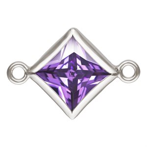 5.0mm Amethyst 3A CZ Square Bezel Connector SPAT
