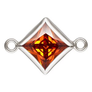 5.0mm Ruby 3A CZ Square Bezel Connector SPAT