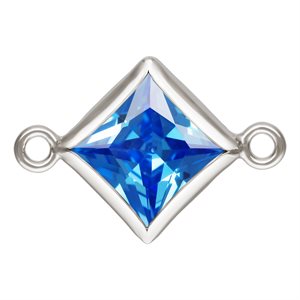 5.0mm Sapphire 3A CZ Square Bezel Connector SPAT