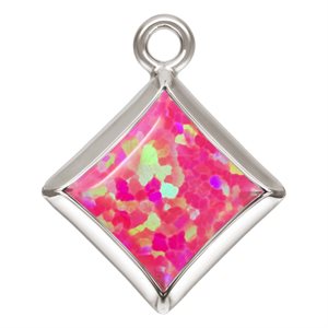 5.0mm Hot Pink Bello Opal Square Bezel Drop SPAT