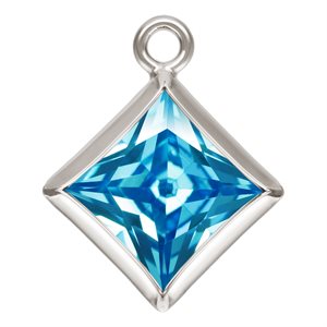 5.0mm Swiss Blue 3A CZ Square Bezel Drop SPAT