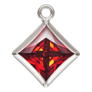 5.0mm Garnet 3A CZ Square Bezel Drop SPAT