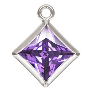 5.0mm Amethyst 3A CZ Square Bezel Drop SPAT
