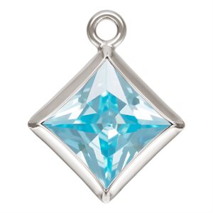 5.0mm Aquamarine 3A CZ Square Bezel Drop SPAT