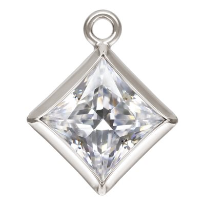 5.0mm White 3A CZ Square Bezel Drop SPAT