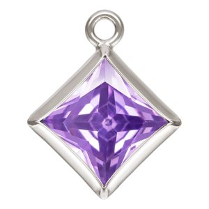 5.0mm Light Amethyst 3A CZ Square Bezel Drop SPAT