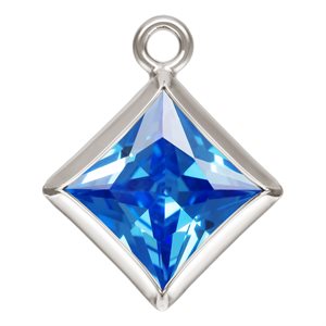 5.0mm Sapphire 3A CZ Square Bezel Drop SPAT