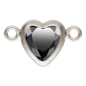 5.0mm Black 3A CZ Horizontal Heart Bezel Connector SPAT