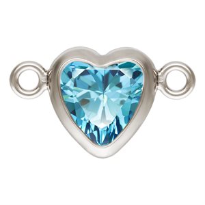 5.0mm Swiss Blue 3A CZ Horizontal Heart Bezel Connector SPAT