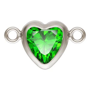 5.0mm Green 3A CZ Horizontal Heart Bezel Connector SPAT