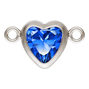 5.0mm Sapphire 3A CZ Horizontal Heart Bezel Connector SPAT