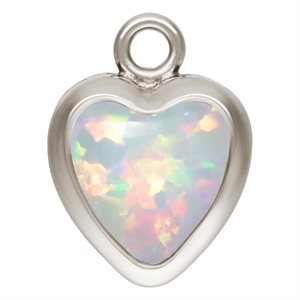 5.0mm White Bello Opal Heart Bezel Drop SPAT