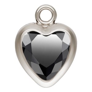 5.0mm Black 3A CZ Heart Bezel Drop SPAT