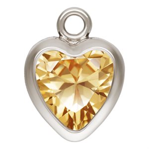5.0mm Champagne 3A CZ Heart Bezel Drop SPAT