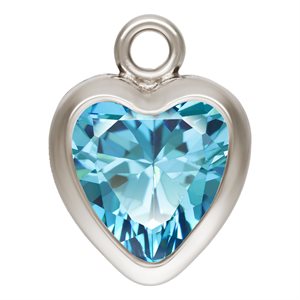 5.0mm Swiss Blue 3A CZ Heart Bezel Drop SPAT