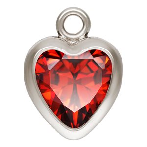 5.0mm Garnet 3A CZ Heart Bezel Drop SPAT