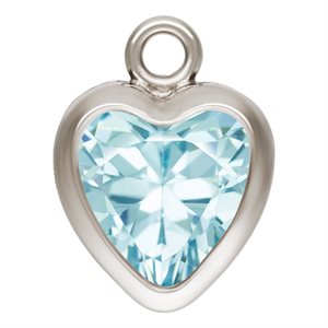 5.0mm Aquamarine 3A CZ Heart Bezel Drop SPAT