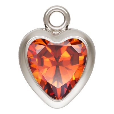 5.0mm Ruby 3A CZ Heart Bezel Drop SPAT 5.0mm Ruby 3A CZ Heart Bezel Drop SPAT