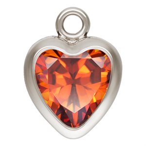 5.0mm Ruby 3A CZ Heart Bezel Drop SPAT